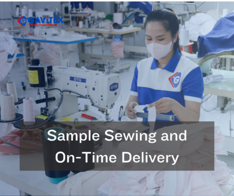 Garment production line in a factory